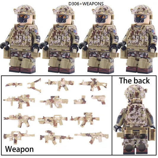 Marine Recon Desert Fire Team - Elite 4-Man Tactical Team - Mil-Blox